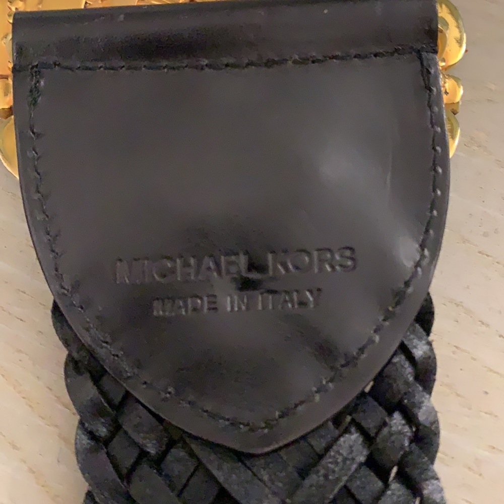 Michael Kors black leather belt with turquoise - Picture 4 of 7